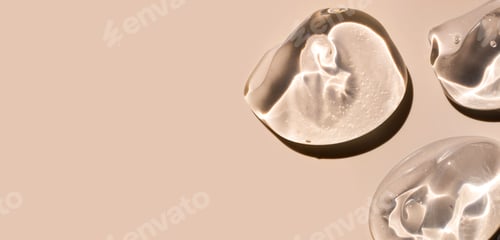 Preview: texture gel serum on beige background