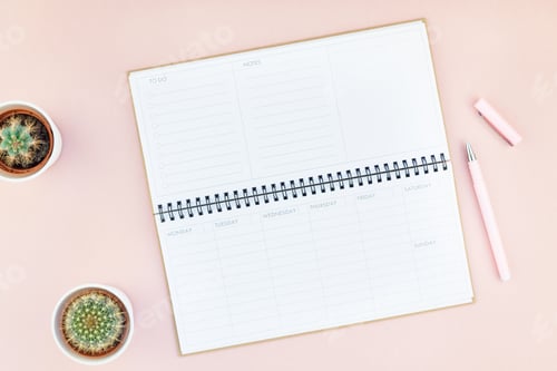 Preview: Top view of office workspace desk