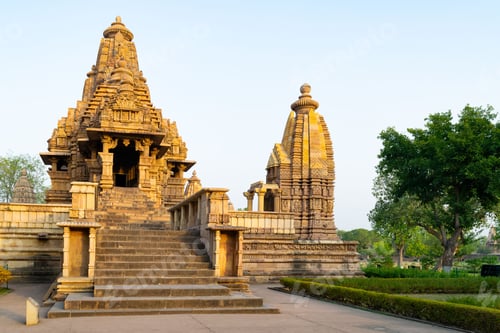 Preview: Lakshmana Temple against clear sky in Khajuraho, India