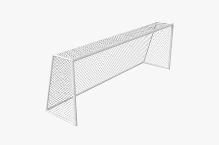 Preview: White Metal Goal Net with Sloping Sides