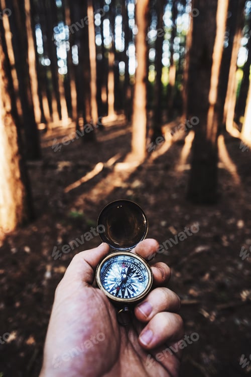 Preview: Using a vintage compass in the woods.