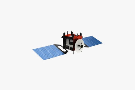 Preview: Satellite with solar panels and antennas