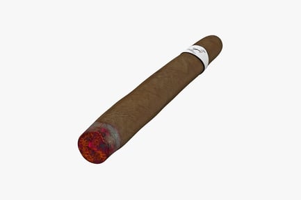 Preview: Slender cigar with label and embers