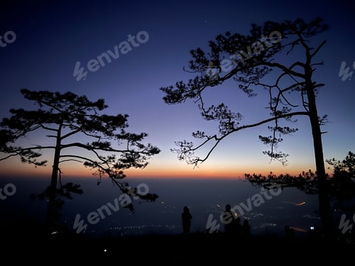 Preview: high mountain peak at night