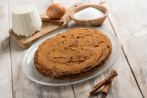Preview: ricotta cake with cocoa and cinnamon