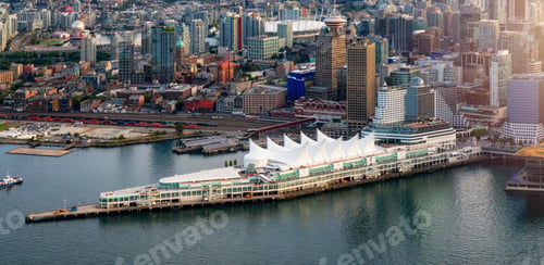 Preview: Coal Harbour, Port and Modern Downtown City. Aerial View. Vancouver, BC, Canada