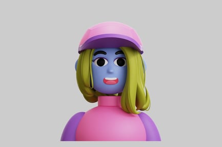 Preview: Cartoon girl with a baseball cap