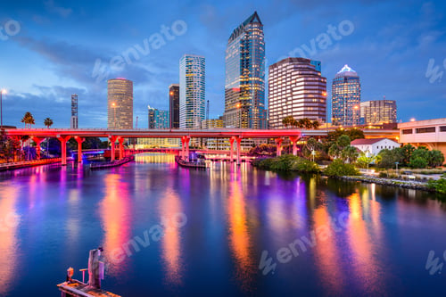 Preview: Tampa, Florida, Usa Downtown Skyline On The Hillsborough River.