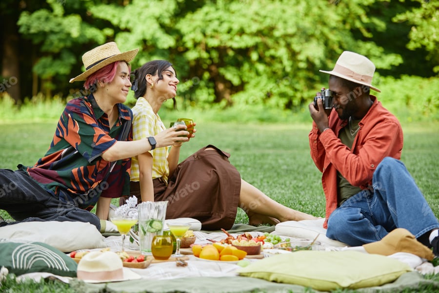 Cover for Enjoying Outdoor Picnic with Friends in Green Park