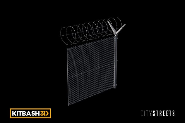 Kitbash: City Streets - Fence A 3D, Incl. kitbash & gothic - Envato