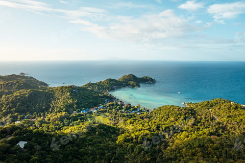Preview: tropical island and sea view form above