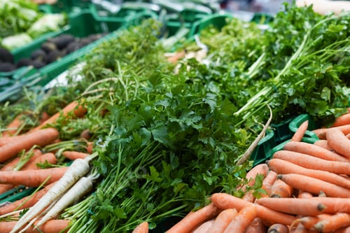 Preview: Fresh and sweet carrot in the grocery store. fresh vegetables