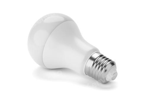Preview: LED bulb isolated on white. 3D rendering illustration.