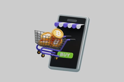 Preview: Mobile cryptocurrency shopping cart interface