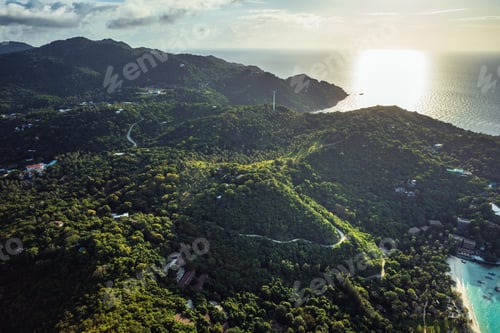 Preview: tropical island and sea view form above