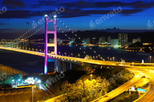 Preview: Suspension bridge at night
