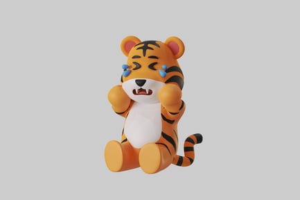 Preview: Crying cartoon tiger cub