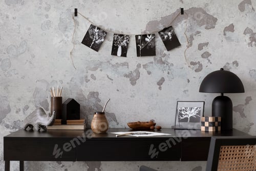 Preview: Concrete interior of home office