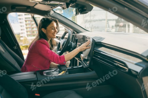 Preview: Woman Cleaning Interior Of Car