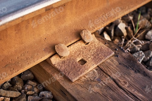 Preview: fastening the rail to the rail with crutches, close up