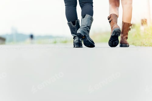 Preview: close up legs of Smart man lean on wall. relax and waiting.