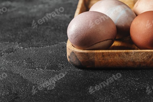 Preview: Easter eggs on a dark background