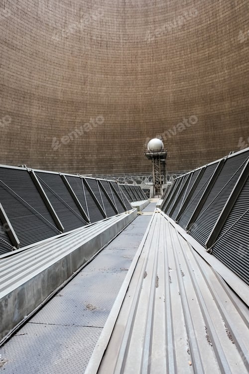 Preview: Vertical shot of equipment in an electricity generation and distribution station