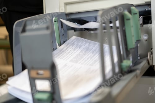 Preview: close up printing machine in typography b