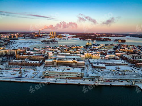Preview: Katajanokka cityscape, winter in Helsinki, Finland 01