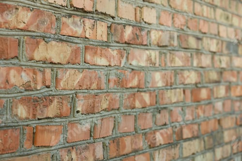 Preview: Texture of old red brick wall as background, closeup