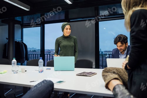 Preview: Business partners at brainstorming meeting in office
