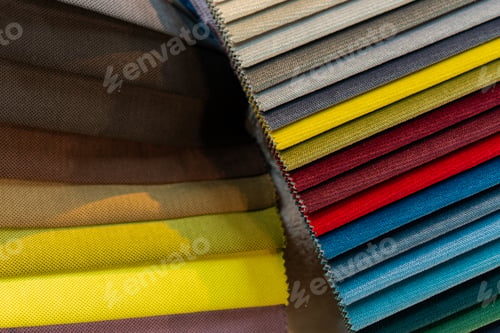 Preview: Tissue catalog. Catalog of multi-colored fabric samples.