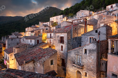 Preview: Morano Calabro, Italy at dusk.