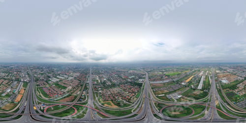 Preview: Aerial view of highway junctions. Bridge roads shape in structure. Top view. Urban city