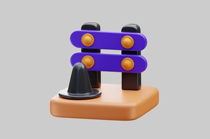 Preview: Abstract object with orange base and purple structure