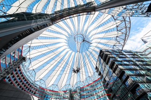 Preview: View of the Sony Center interior in Berlin, Germany