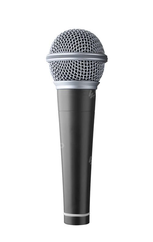 Preview: Silver and Gray Microphone Isolated on White Background