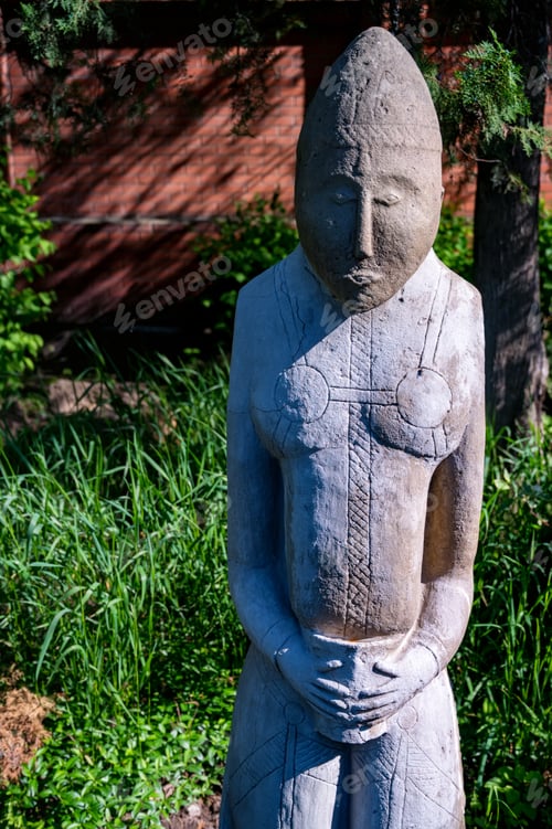 Preview: Gods idol statue. Statue on the background of nature.