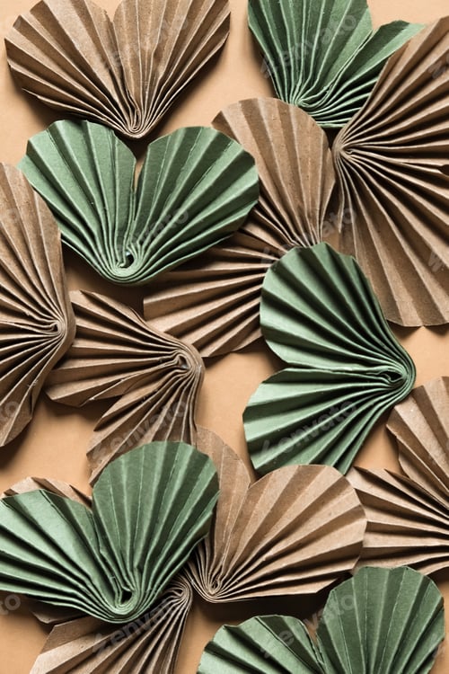 Preview: valentines day poster.zero waste, eco friendly kraft paper hearts eco valentines day holiday concep