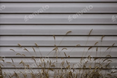Preview: Siding, plastic panels texture closeup in the daytime outdoors