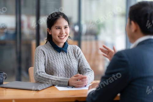 Preview: Professional Woman Ready for Job Interview. Asian woman Applying with Resume for Recruitment