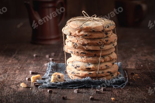 Preview: Sweet and crunchy vanilla cookies served with milk in bottle.