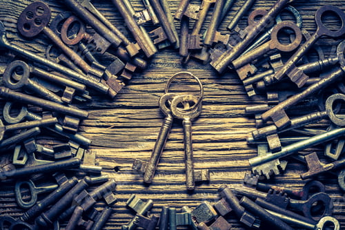 Preview: Closeup of aged locks nad keys