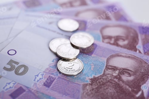 Preview: Closeup view of Ukrainian money. National currency