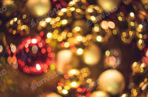 Preview: Bokeh. Christmas abstract background with colorful bokeh