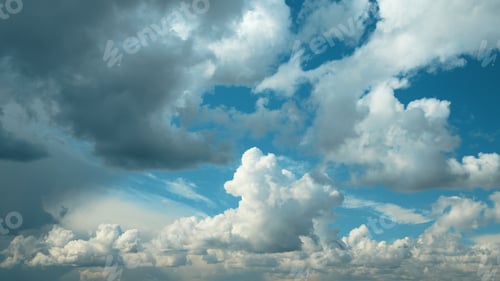 Preview: Cloudy Sky With Fluffy Clouds. Natural Background