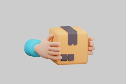 Preview: Cartoon delivery package hands holding