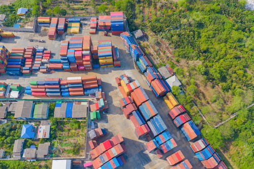 Preview: Shipping container site loading in logistic port warehouse storage business import and export goods