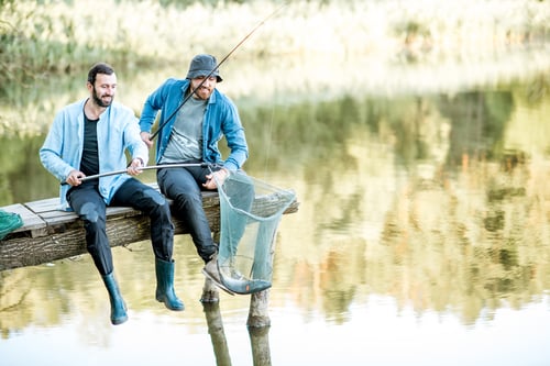 Preview: Men catching fish on the lake