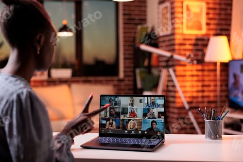 Preview: Remote team brainstorming on online business meeting